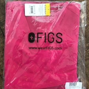 FIGS Casma Scrub Top - HOT PINK - XS